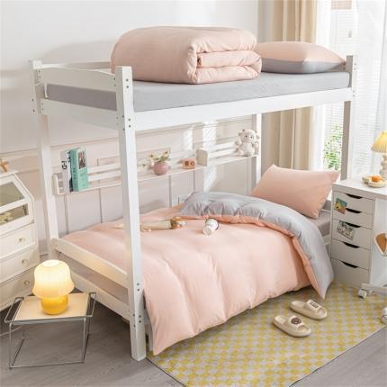 91家纺网 家纺一手货源 找家纺 （总）古吉梦 2024新款纯色-双拼水洗棉学生三件套