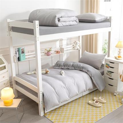 91家纺网 家纺一手货源 找家纺 （总）古吉梦 2024新款纯色-双拼水洗棉学生三件套