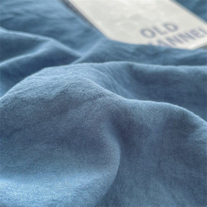 91家纺网 家纺一手货源 找家纺 古吉梦 2023新款纯色-双拼水洗棉四件套 纯色-宾利蓝+奶茶