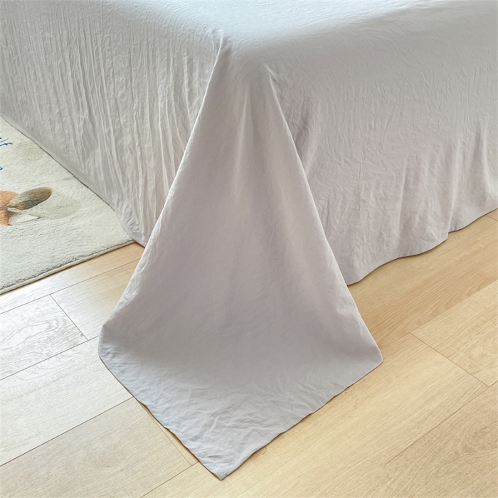 91家纺网 家纺一手货源 找家纺 古吉梦 2023新款纯色-双拼水洗棉四件套 纯色-繁星蓝+山灰