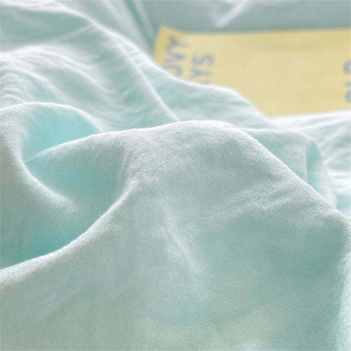 91家纺网 家纺一手货源 找家纺 古吉梦 2023新款纯色-双拼水洗棉四件套 纯色-繁星蓝+山灰