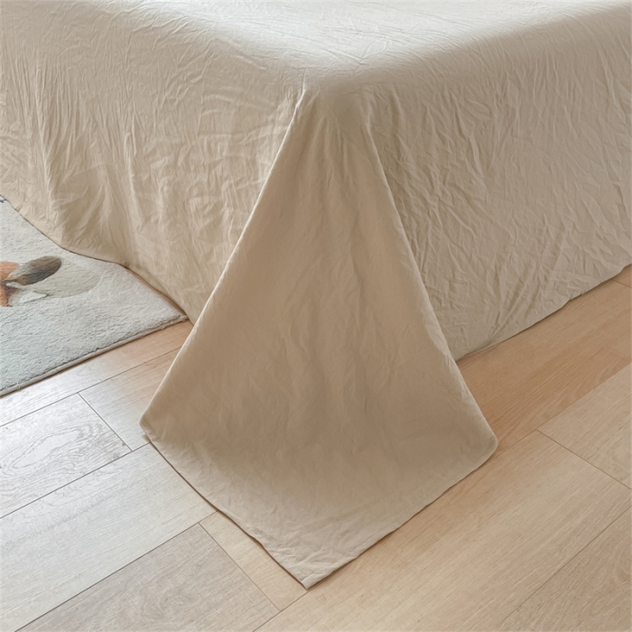 91家纺网 家纺一手货源 找家纺 古吉梦 2023新款纯色-双拼水洗棉四件套 纯色-高级灰+奶茶