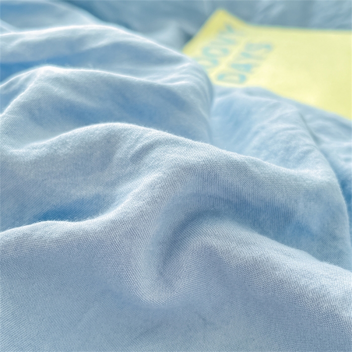 91家纺网 家纺一手货源 找家纺 古吉梦 2023新款纯色-双拼水洗棉四件套 纯色-海青+山灰