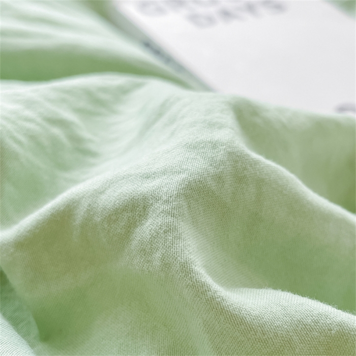 91家纺网 家纺一手货源 找家纺 古吉梦 2023新款纯色-双拼水洗棉四件套 纯色-灰绿+山灰