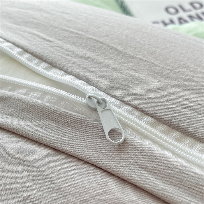 91家纺网 家纺一手货源 找家纺 古吉梦 2023新款纯色-双拼水洗棉四件套 纯色-灰绿+山灰