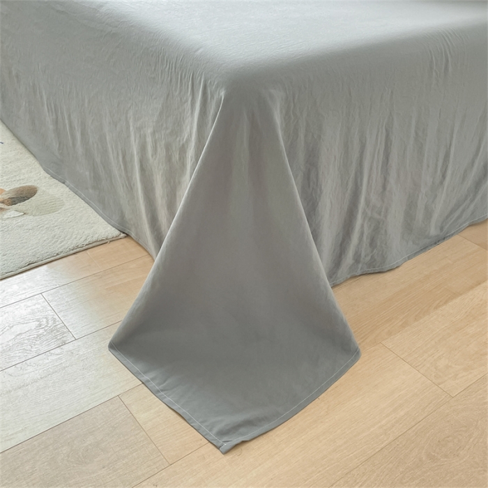 91家纺网 家纺一手货源 找家纺 古吉梦 2023新款纯色-双拼水洗棉四件套 纯色-奶茶+中灰