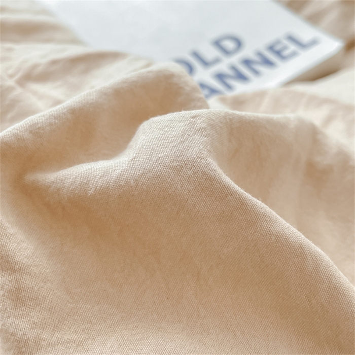 91家纺网 家纺一手货源 找家纺 古吉梦 2023新款纯色-双拼水洗棉四件套 纯色-奶茶+中灰