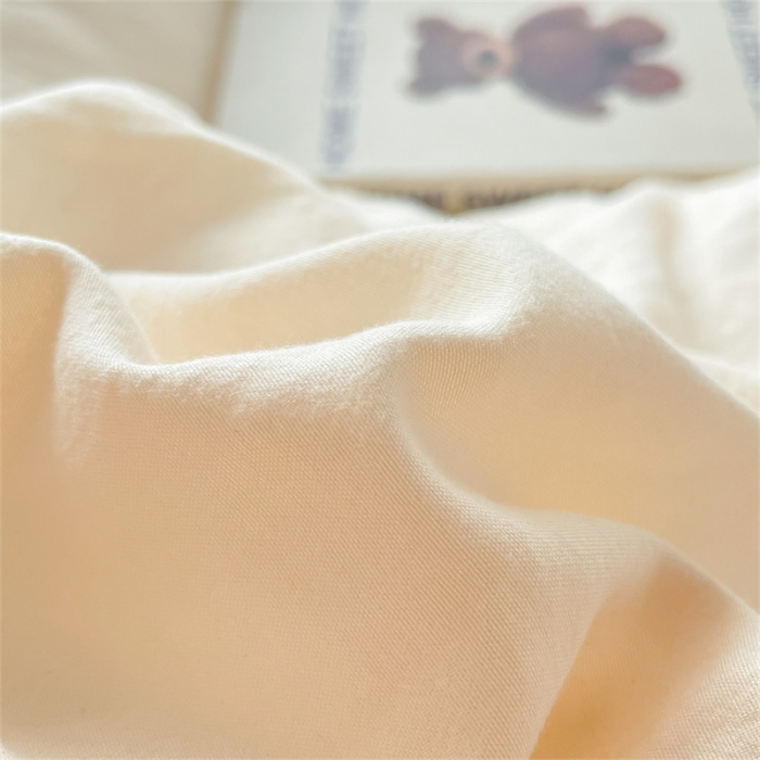 91家纺网 家纺一手货源 找家纺 古吉梦 2023新款纯色-双拼水洗棉四件套 纯色-奶昔白+海青