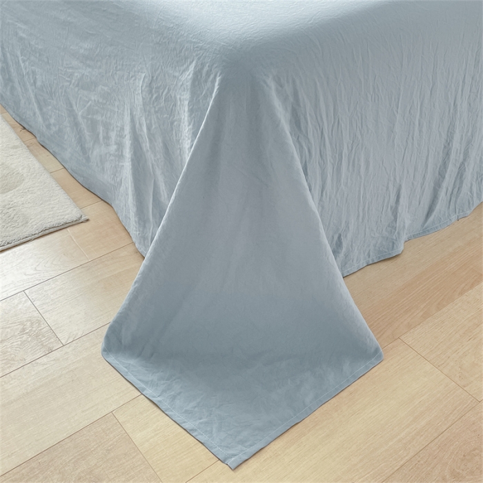 91家纺网 家纺一手货源 找家纺 古吉梦 2023新款纯色-双拼水洗棉四件套 纯色-奶昔白+海青