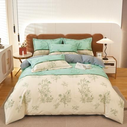 91家纺网 家纺一手货源 找家纺 （总）雲归梦 2023新款全棉AB版加厚四件套