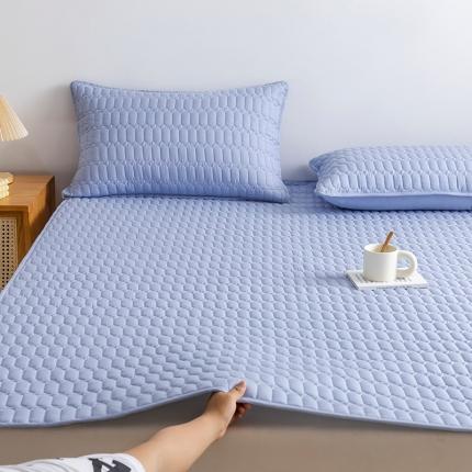 91家纺网 家纺一手货源 找家纺 （总）恩和 2024新款防水床笠夹棉床垫床褥素色简约款