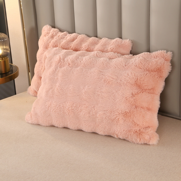 91家纺网 家纺一手货源 找家纺 高端仿皮草兔毛绒盖毯冬季儿童加厚毛毯汽车办公室单人午睡沙发搭腿毯 俏粉
