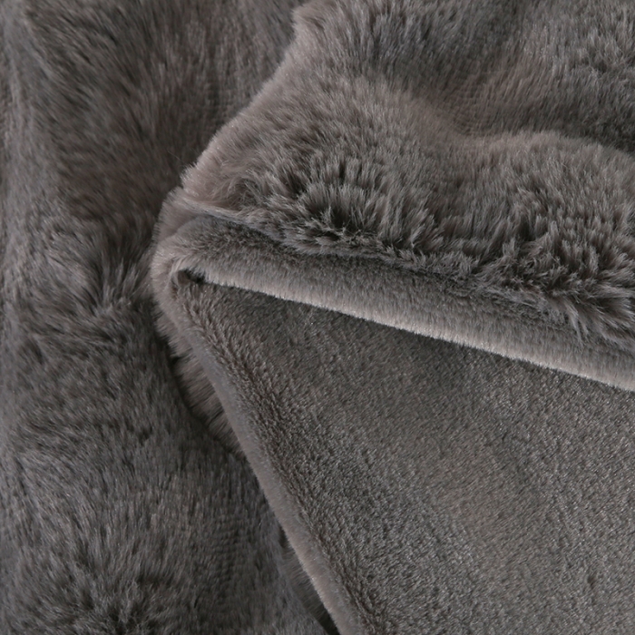 91家纺网 家纺一手货源 找家纺 高端仿皮草兔毛绒盖毯冬季儿童加厚毛毯汽车办公室单人午睡沙发搭腿毯 深灰