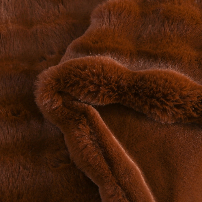 91家纺网 家纺一手货源 找家纺 高端仿皮草兔毛绒盖毯冬季儿童加厚毛毯汽车办公室单人午睡沙发搭腿毯 深咖