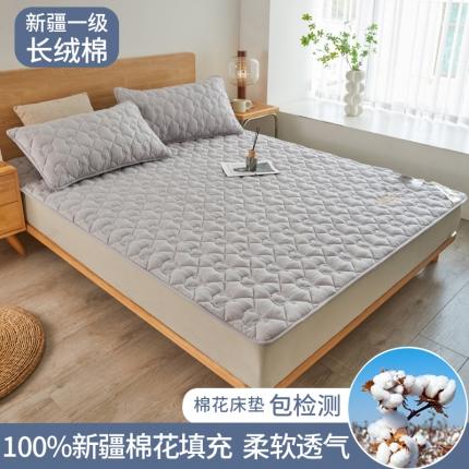 西域种棉人 2023新疆棉花床褥软垫床护垫家用床垫软垫可折叠垫子床褥 典雅-灰