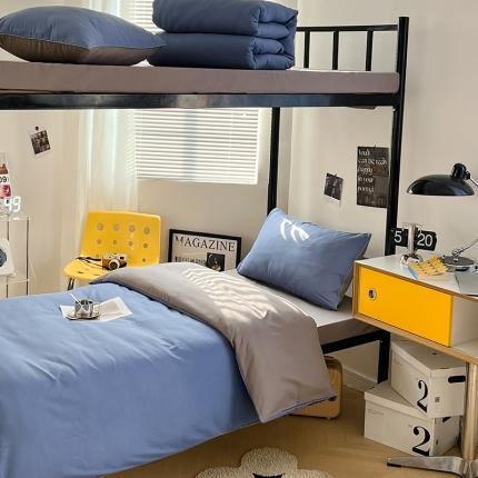 91家纺网 家纺一手货源 找家纺 （总）蓝淋家纺 2023新款水洗棉学生宿舍亲肤三件套四件套