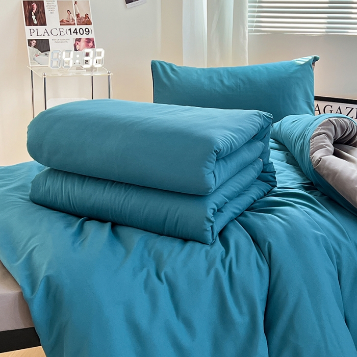 91家纺网 家纺一手货源 找家纺 （总）蓝淋家纺 2023新款水洗棉学生宿舍亲肤三件套四件套