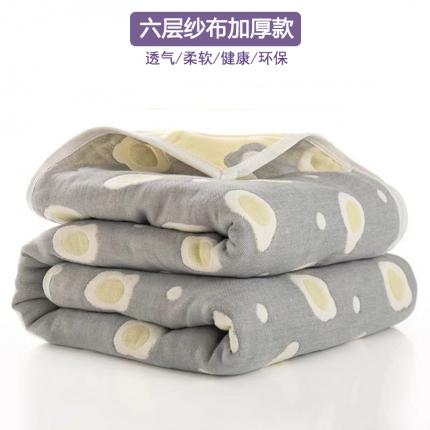 慕婷 全棉6层纱布毛巾被纯棉六层纱布毯 煎蛋灰