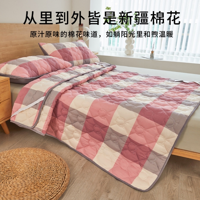 91家纺网 家纺一手货源 找家纺 千百笠 2023新疆棉花床褥软垫床护垫家用床垫软垫可折叠垫子床褥 典雅-粉格