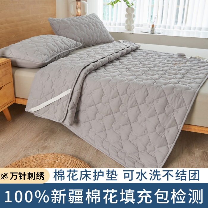 91家纺网 家纺一手货源 找家纺 千百笠 2023新疆棉花床褥软垫床护垫家用床垫软垫可折叠垫子床褥 典雅-灰