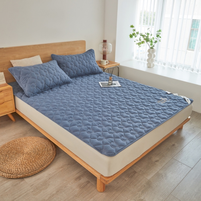 91家纺网 家纺一手货源 找家纺 千百笠 2023新疆棉花床褥软垫床护垫家用床垫软垫可折叠垫子床褥 典雅-蓝