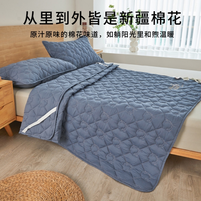 91家纺网 家纺一手货源 找家纺 千百笠 2023新疆棉花床褥软垫床护垫家用床垫软垫可折叠垫子床褥 典雅-蓝