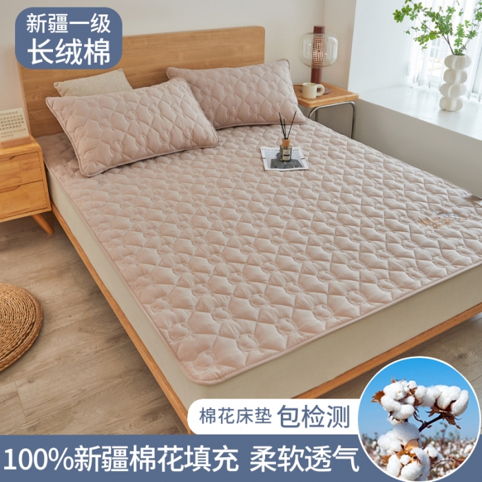 91家纺网 家纺一手货源 找家纺 千百笠 2023新疆棉花床褥软垫床护垫家用床垫软垫可折叠垫子床褥 典雅-驼