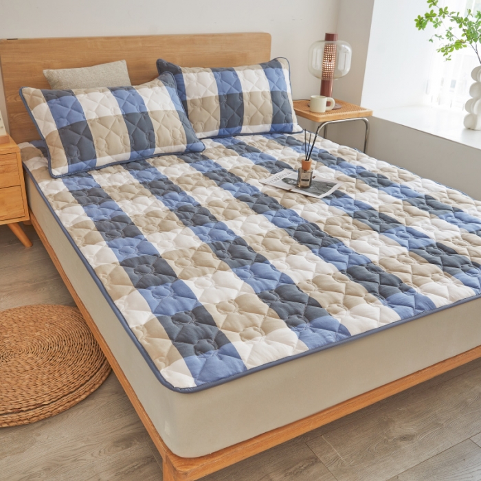 91家纺网 家纺一手货源 找家纺 千百笠 2023新疆棉花床褥软垫床护垫家用床垫软垫可折叠垫子床褥 典雅-蓝格