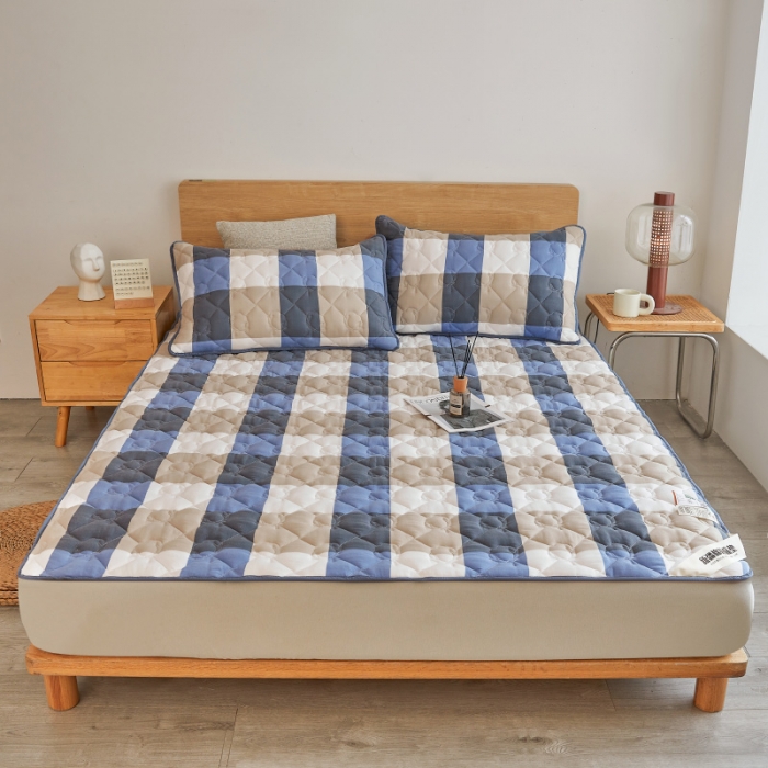 91家纺网 家纺一手货源 找家纺 千百笠 2023新疆棉花床褥软垫床护垫家用床垫软垫可折叠垫子床褥 典雅-蓝格
