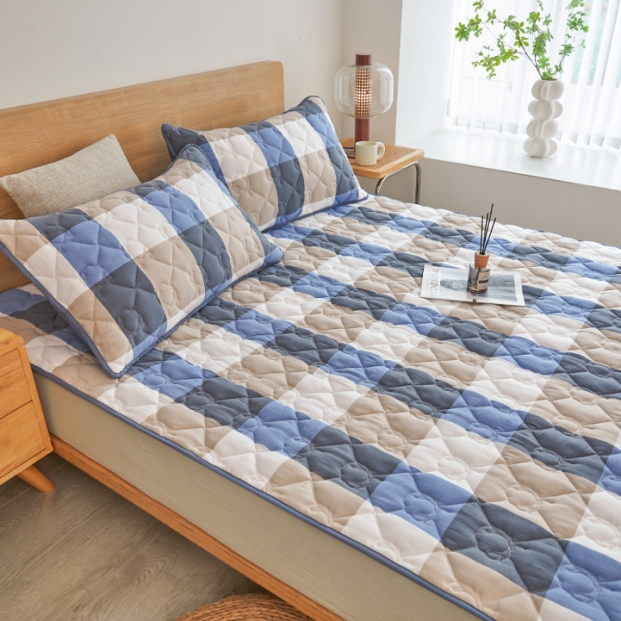91家纺网 家纺一手货源 找家纺 千百笠 2023新疆棉花床褥软垫床护垫家用床垫软垫可折叠垫子床褥 典雅-蓝格