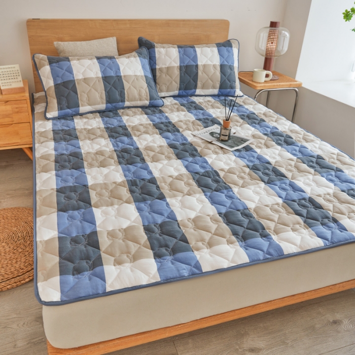 91家纺网 家纺一手货源 找家纺 千百笠 2023新疆棉花床褥软垫床护垫家用床垫软垫可折叠垫子床褥 典雅-蓝格
