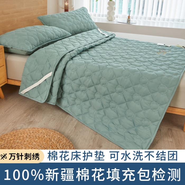 91家纺网 家纺一手货源 找家纺 千百笠 2023新疆棉花床褥软垫床护垫家用床垫软垫可折叠垫子床褥 典雅-绿