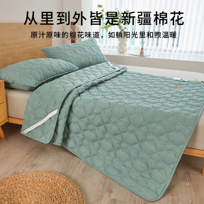 91家纺网 家纺一手货源 找家纺 千百笠 2023新疆棉花床褥软垫床护垫家用床垫软垫可折叠垫子床褥 典雅-绿