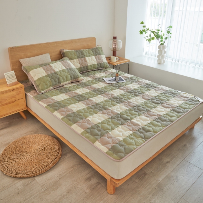 91家纺网 家纺一手货源 找家纺 千百笠 2023新疆棉花床褥软垫床护垫家用床垫软垫可折叠垫子床褥 典雅-绿格
