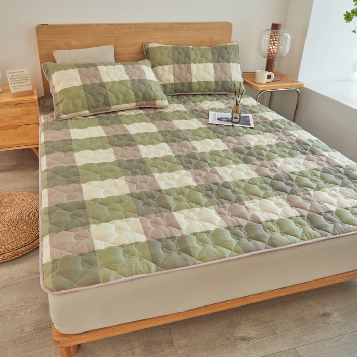 91家纺网 家纺一手货源 找家纺 千百笠 2023新疆棉花床褥软垫床护垫家用床垫软垫可折叠垫子床褥 典雅-绿格