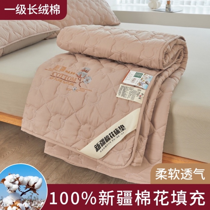 91家纺网 家纺一手货源 找家纺 千百笠 2023新疆棉花床褥软垫床护垫家用床垫软垫可折叠垫子床褥 典雅-驼