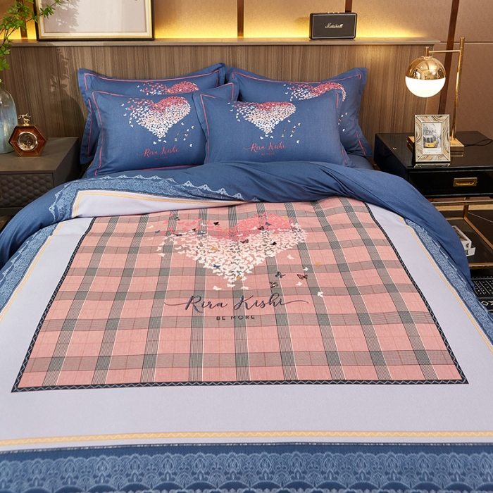 91家纺网 家纺一手货源 找家纺 雲归梦 2023年新款加厚全棉生态磨毛大版四件套 蝶恋花