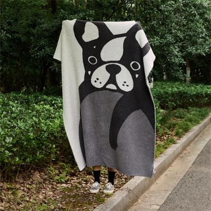 91家纺网 家纺一手货源 找家纺 暖绵绵 2025新款半边绒迪杰法毛毯 灰色