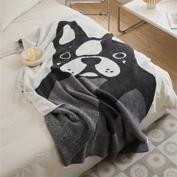 91家纺网 家纺一手货源 找家纺 暖绵绵 2025新款半边绒迪杰法毛毯 灰色