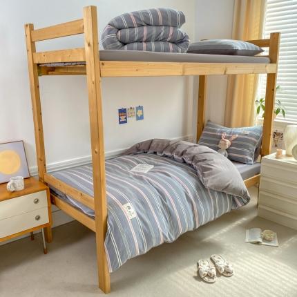 91家纺网 家纺一手货源 找家纺 恋人优选 2023新款学生纯棉水洗三件套 纽约灰