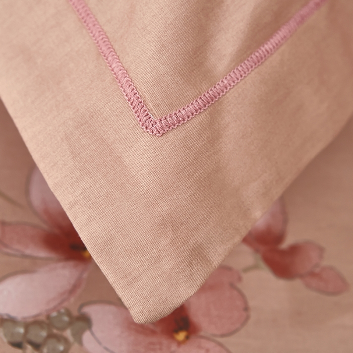 91家纺网 家纺一手货源 找家纺 雲归梦 2023年新款加厚全棉生态磨毛大版四件套 花香雨露-灰