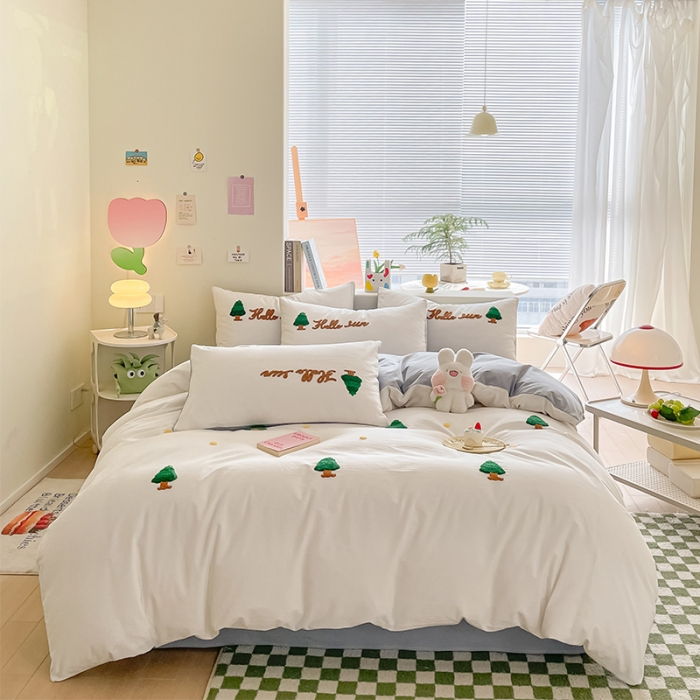 91家纺网 家纺一手货源 找家纺 （总）眠帛家居 2023新款A类水洗棉毛巾绣四件套