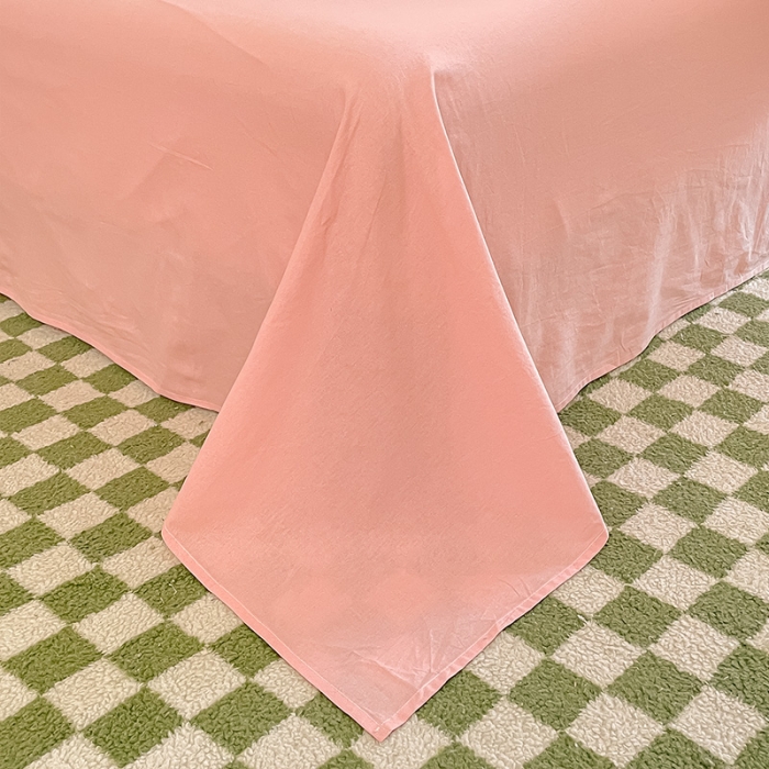 91家纺网 家纺一手货源 找家纺 眠帛家居 2023新款A类水洗棉毛巾绣四件套 朵朵奶油粉