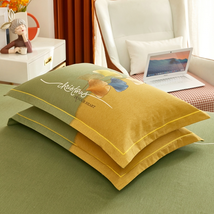 91家纺网 家纺一手货源 找家纺 雲归梦 2023年新款加厚全棉生态磨毛大版四件套 江南之韵-黄