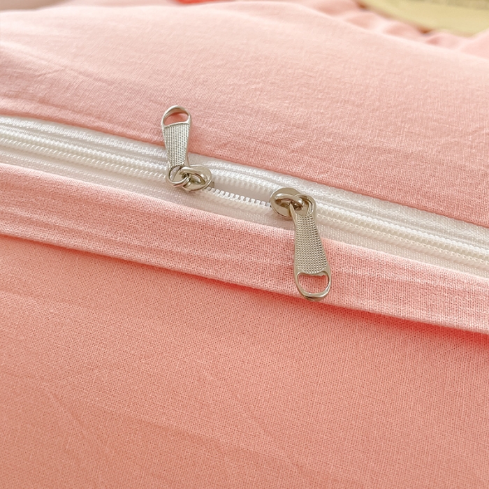 91家纺网 家纺一手货源 找家纺 眠帛家居 2023新款A类水洗棉毛巾绣四件套 郁金香奶油粉