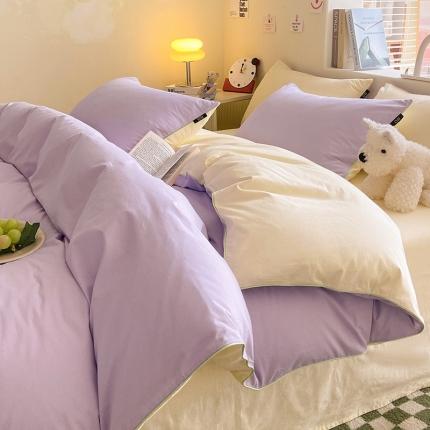 91家纺网 家纺一手货源 找家纺 （总）眠帛家居 2023新款A类芝士系列水洗棉麻绳滚边四件套