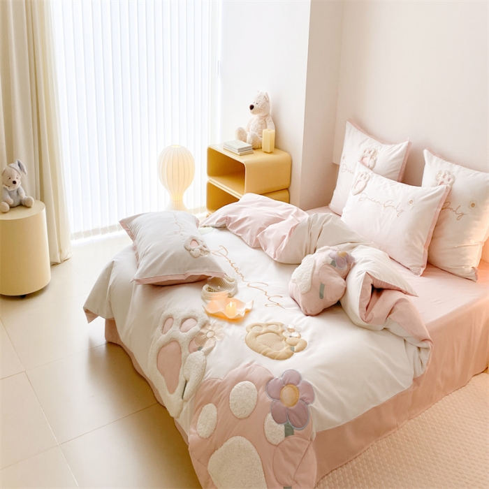 91家纺网 家纺一手货源 找家纺 （总）星野 2023新款100支双股澳棉四件套-萌爪