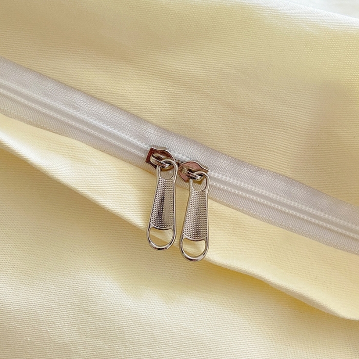 91家纺网 家纺一手货源 找家纺 眠帛家居 2023新款A类芝士系列水洗棉麻绳滚边四件套 芝士天空蓝奶黄