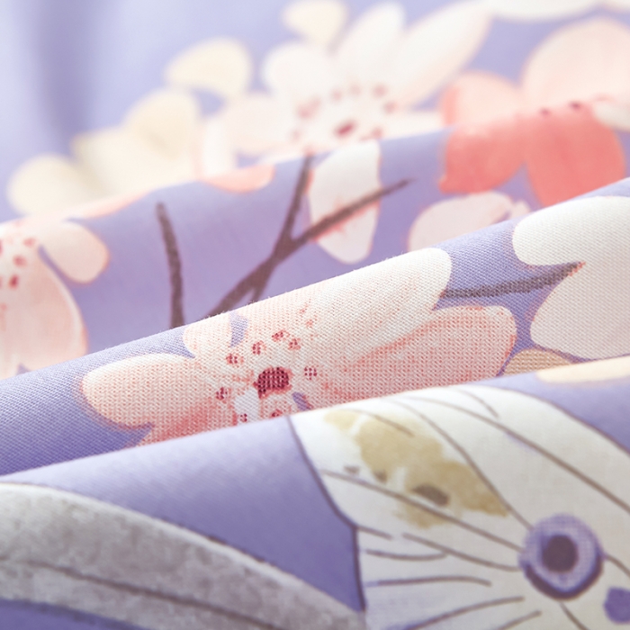 91家纺网 家纺一手货源 找家纺 雲归梦 2023年新款加厚全棉生态磨毛大版四件套 兰亭若梦-紫