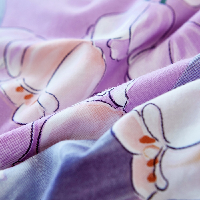 91家纺网 家纺一手货源 找家纺 雲归梦 2023年新款加厚全棉生态磨毛大版四件套 蓝玉凝香-紫